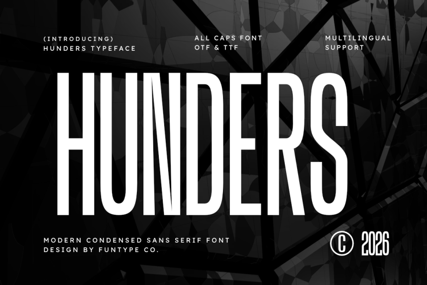 index Hunders 现代无衬线 英文字体免费下载