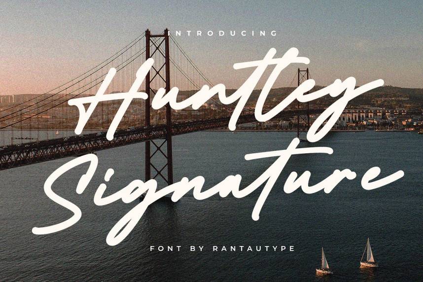 Huntley Signature 英文手写 英文字体免费下载
