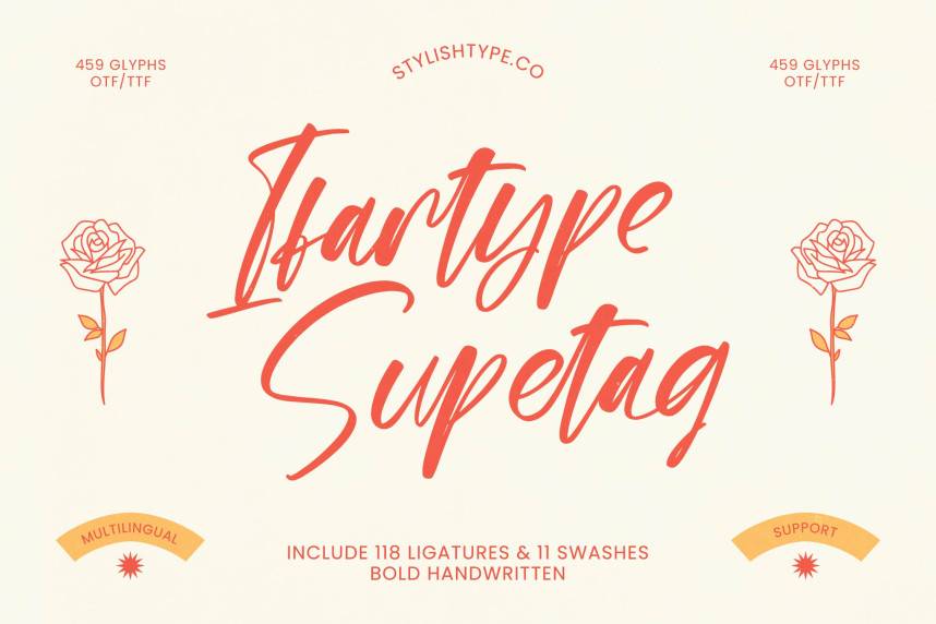 Ifartype Supetag – Bold Handwritten 花体英文 英文字体免费下载