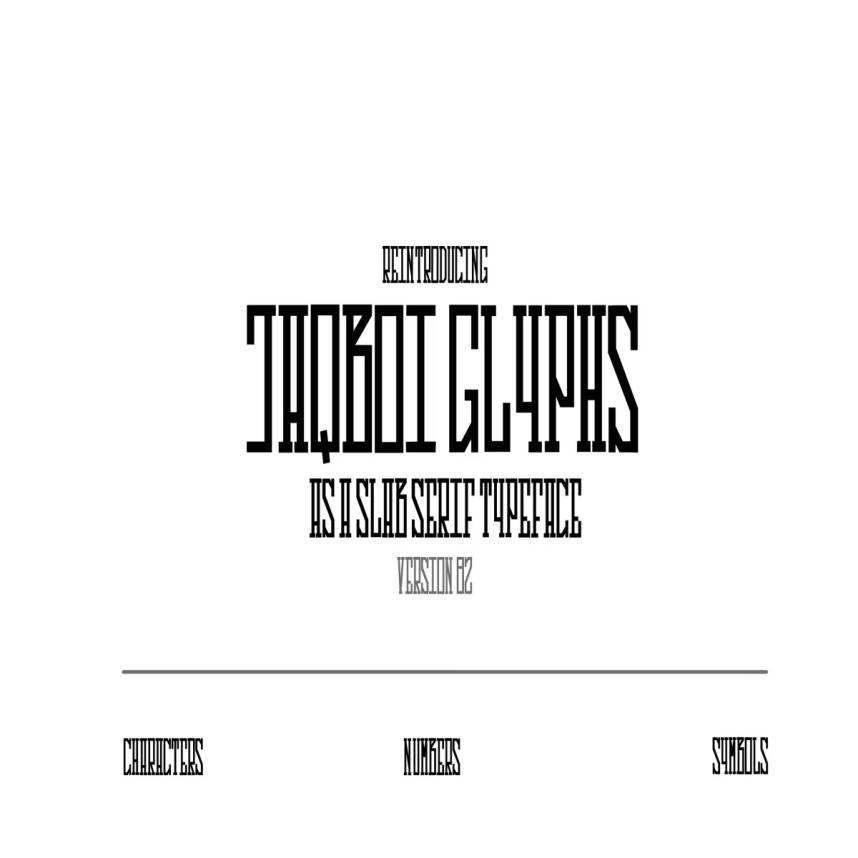 JAQBOI GLYPHS – SLAB SERIF 衬线字体 英文字体免费下载