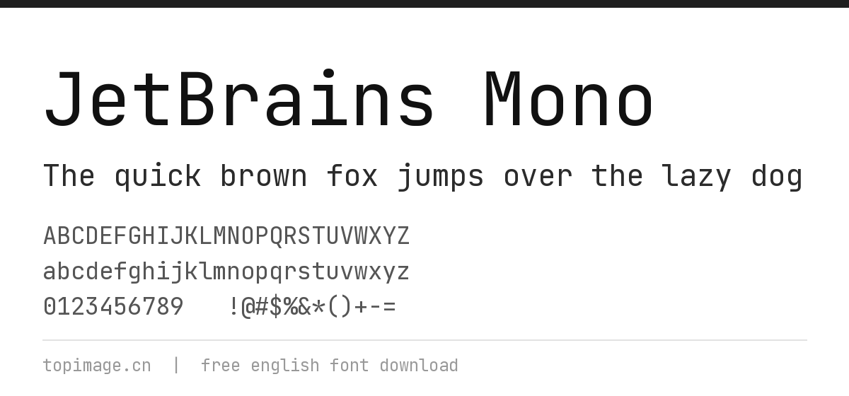 index JetBrains Mono 现代无衬线 英文字体免费下载