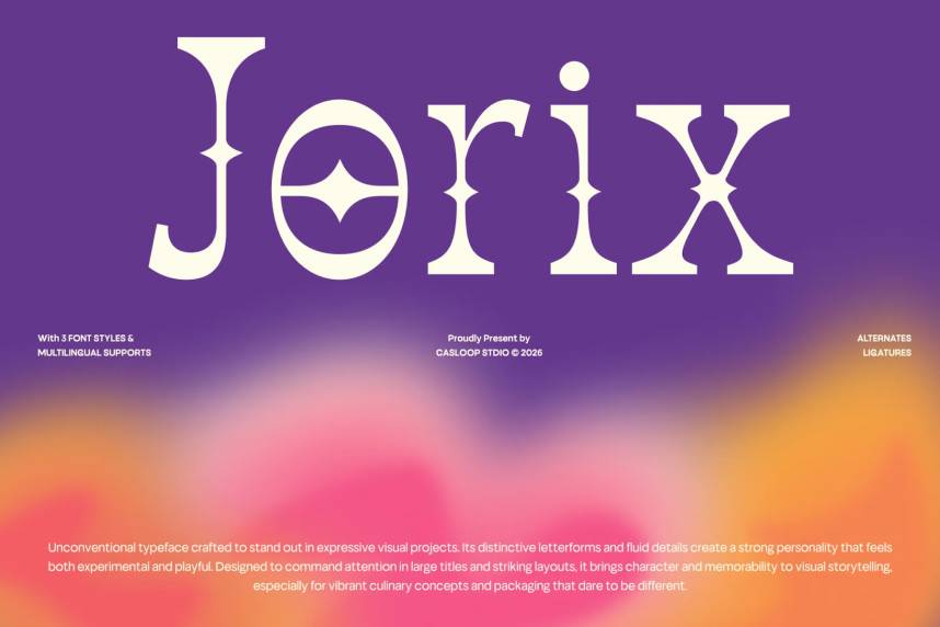 index Jorix – Fluid Experimental 衬线字体 英文字体免费下载