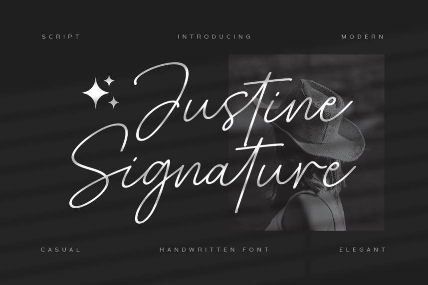 index Justine Signature 花体英文 英文字体免费下载