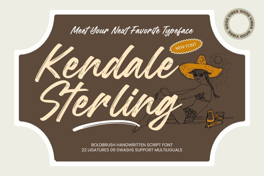 index Kendale Sterling – Bold Brush 花体英文 英文字体免费下载