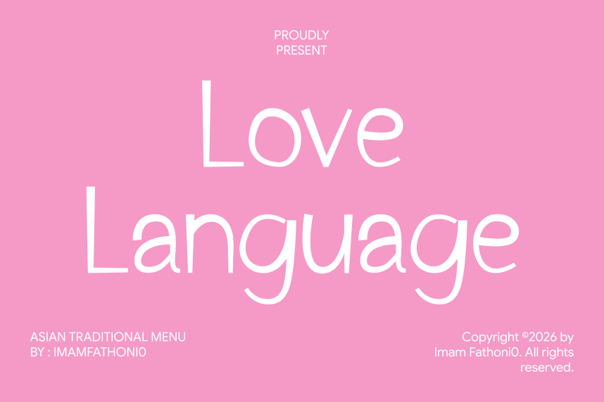 Love Language Script 英文手写 英文字体免费下载
