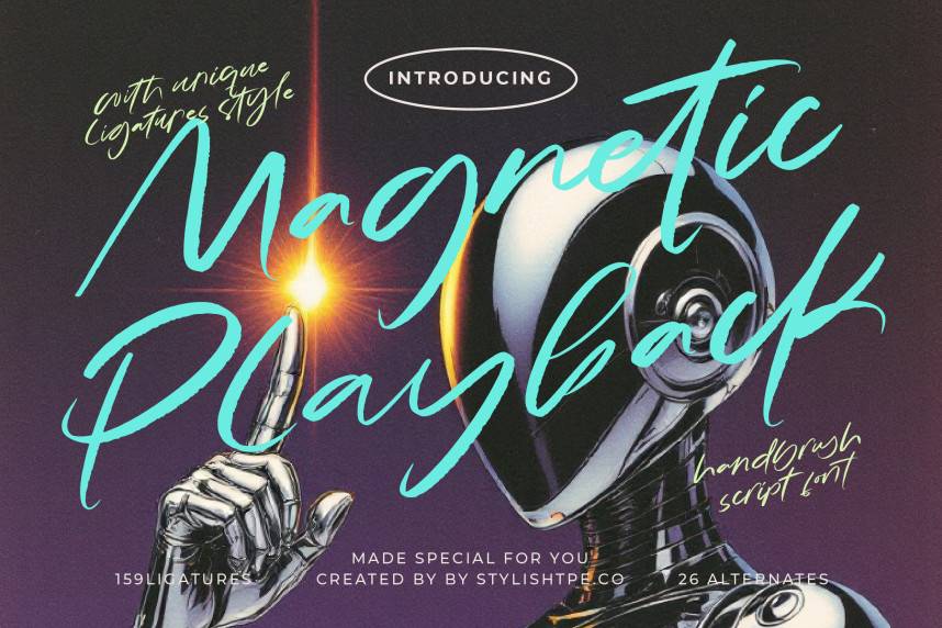 Magnetic Playback – Handbrush Script 花体英文 英文字体免费下载