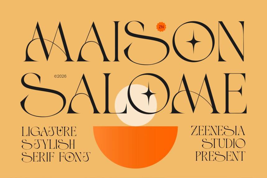 Maison Salome – Stylish Ligature Serif 展示字体 英文字体免费下载