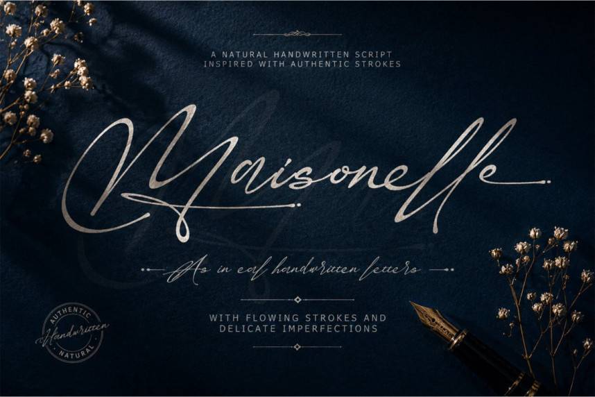 index Maisonelle 花体英文 英文字体免费下载
