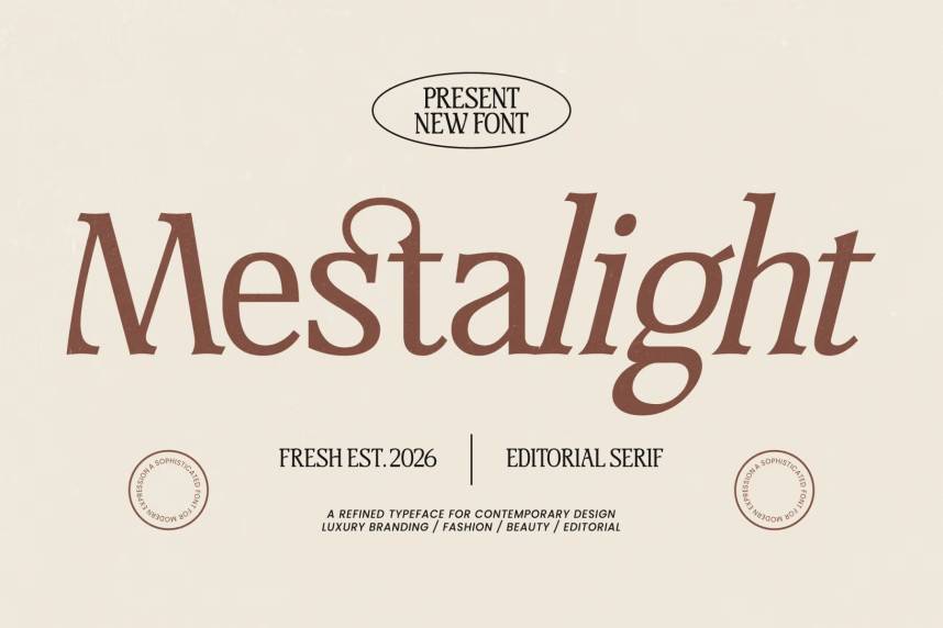 Mestalight Elegant Editorial Serif 展示字体 英文字体免费下载