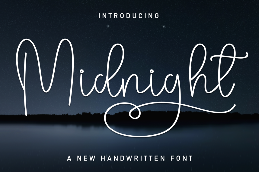 Midnight – Clean Handwritten 英文书法 英文字体免费下载