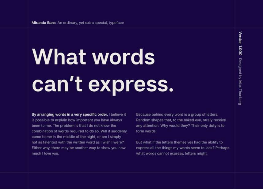 Miranda Sans Font Family 现代无衬线 英文字体免费下载