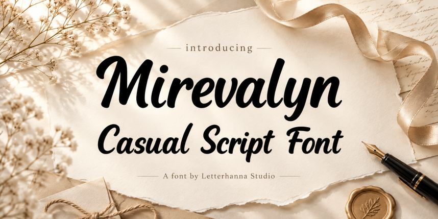 Mirevalyn – A Casual Script 字体效果展示 Mirevalyn – A Casual Script 英文手写预览图