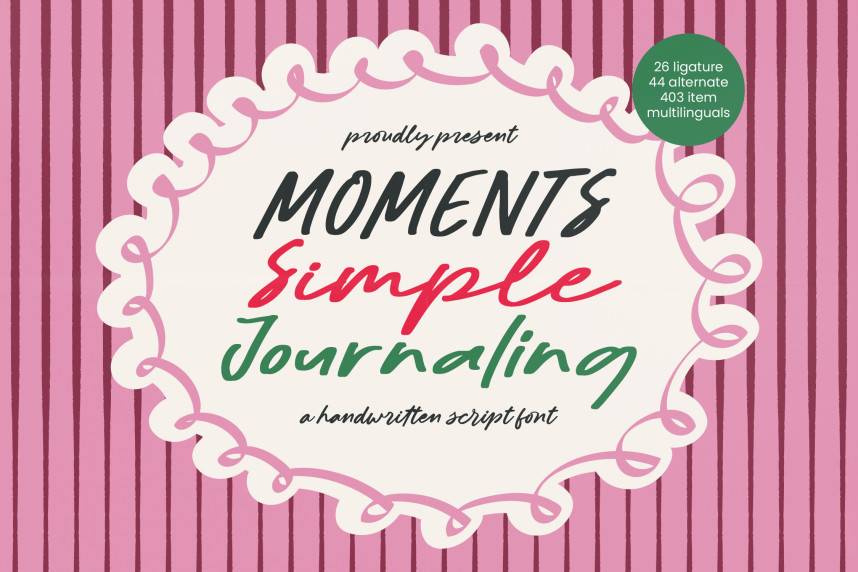 index Moments Simple Journaling – Handwritten Script 花体英文 英文字体免费下载