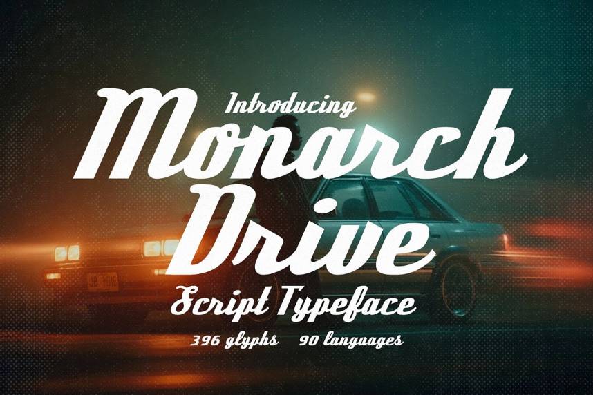 index Monarch Drive 花体英文 英文字体免费下载