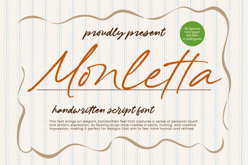 Monletta – Handwritten Script 花体英文 英文字体免费下载