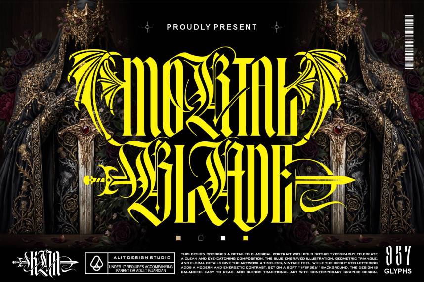 index Mortal Blade 哥特式 英文字体免费下载