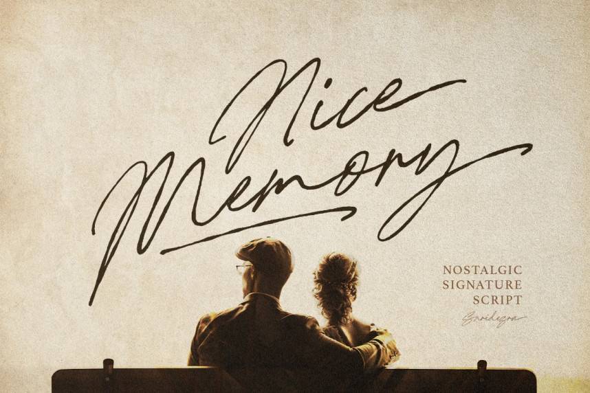 Nice Memory – Nostalgic Script 字体效果展示 Nice Memory – Nostalgic Script 花体英文预览图