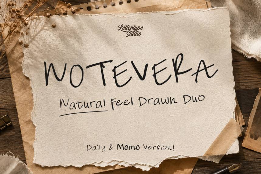 Notevera Duo 英文手写 英文字体免费下载