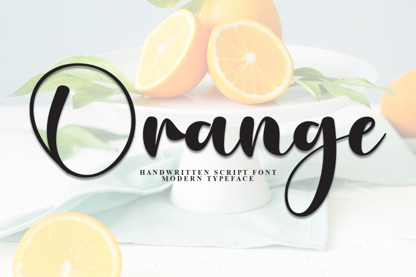 Orange Calligraphy Script 英文手写预览图