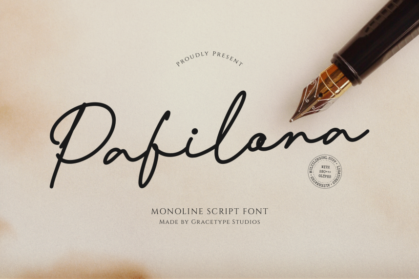 Pafilona | Monoline Script 英文手写 英文字体免费下载