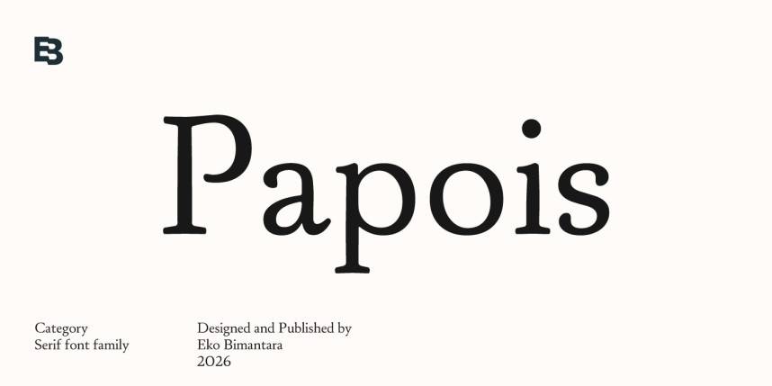 Papois Font Family 衬线字体 英文字体免费下载