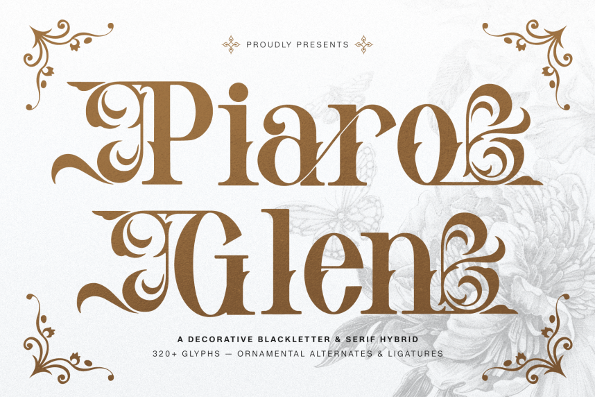 index Piaro Glen | Serif Blackletter 哥特式 英文字体免费下载
