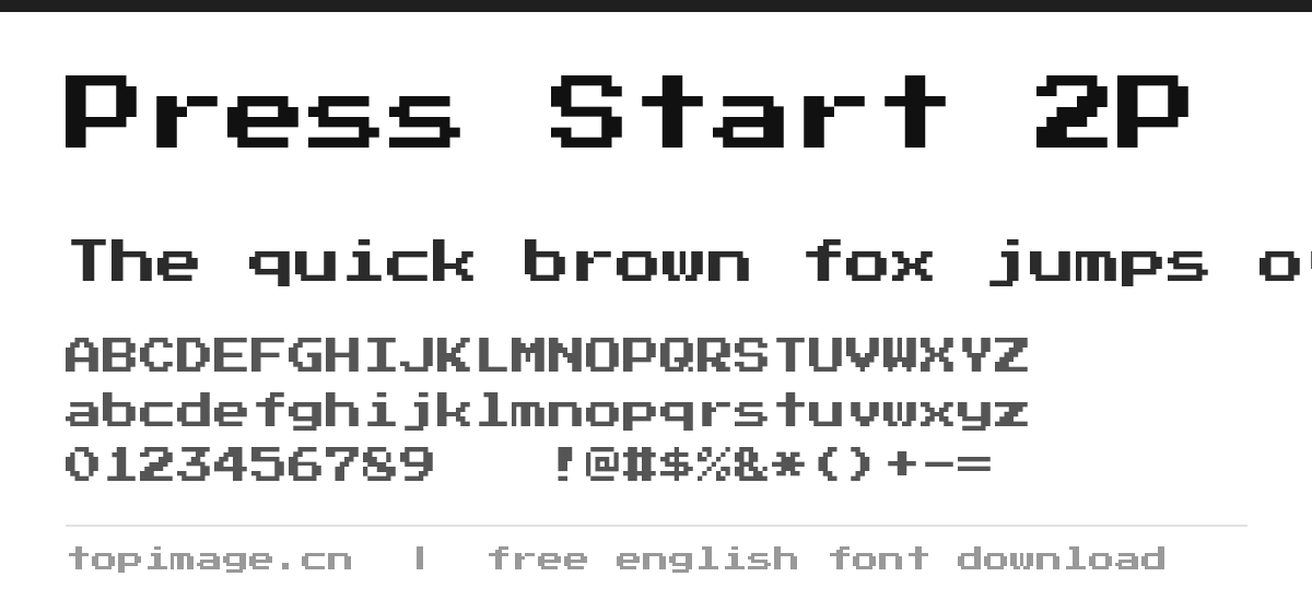 Press Start 2P 展示字体 英文字体免费下载