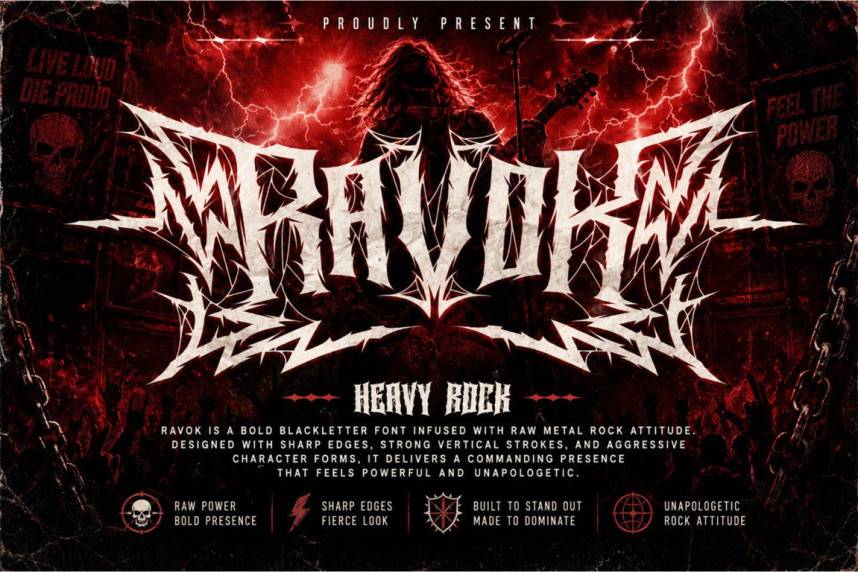 index Ravok 哥特式 英文字体免费下载