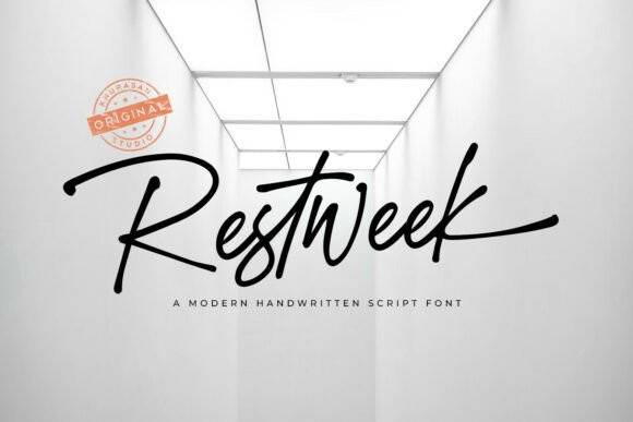 index Restweek Script 英文手写 英文字体免费下载