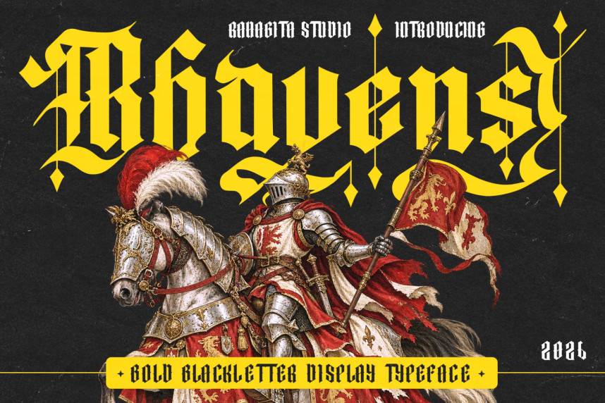 Rhavens – Blackletter 哥特式 英文字体免费下载