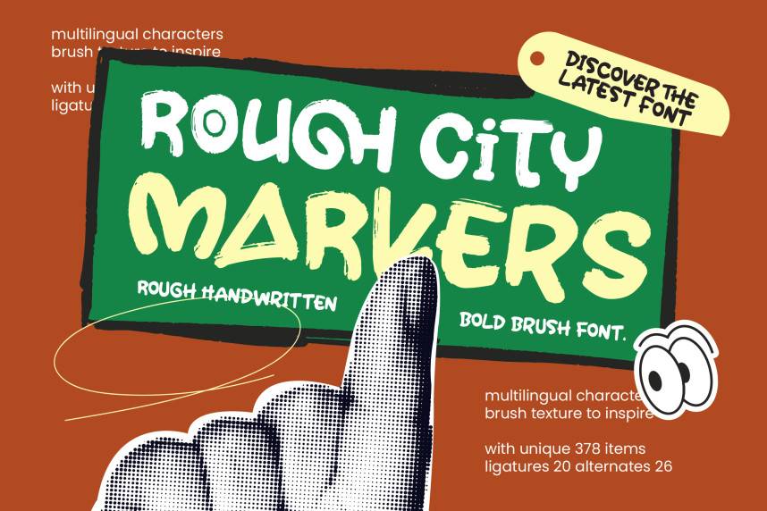 Rough City Markers – Bold Brush 英文书法 英文字体免费下载