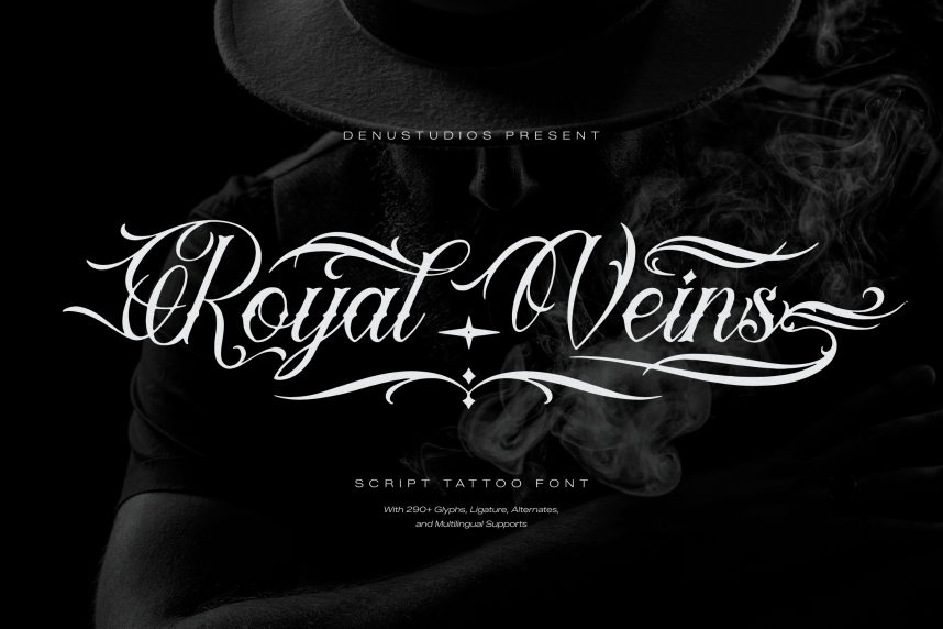 index Royal Veins | Tattoo Script 哥特式 英文字体免费下载