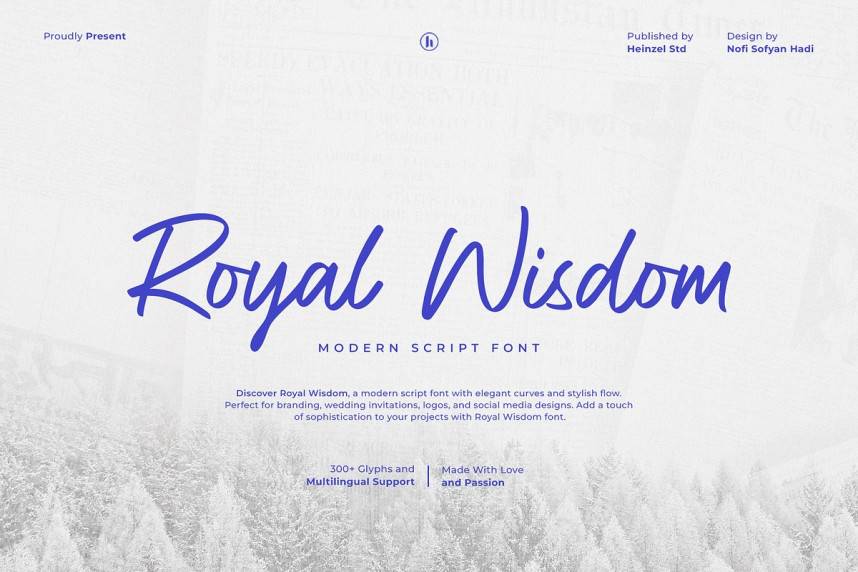 index Royal Wisdom 英文手写 英文字体免费下载