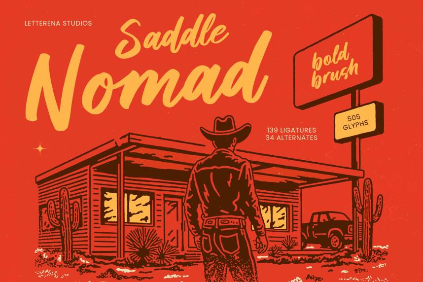 index Saddle Nomad – Bold Brush 花体英文 英文字体免费下载