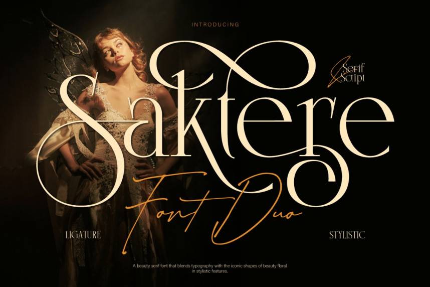 index Saktere – Elegant Serif and Script 花体英文 英文字体免费下载