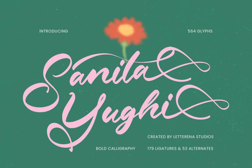 index Sanita Yughi – Bold Calligraphy 花体英文 英文字体免费下载