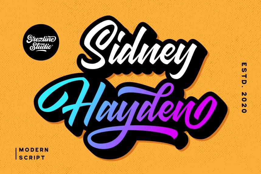 index Sidney Hayden 花体英文 英文字体免费下载
