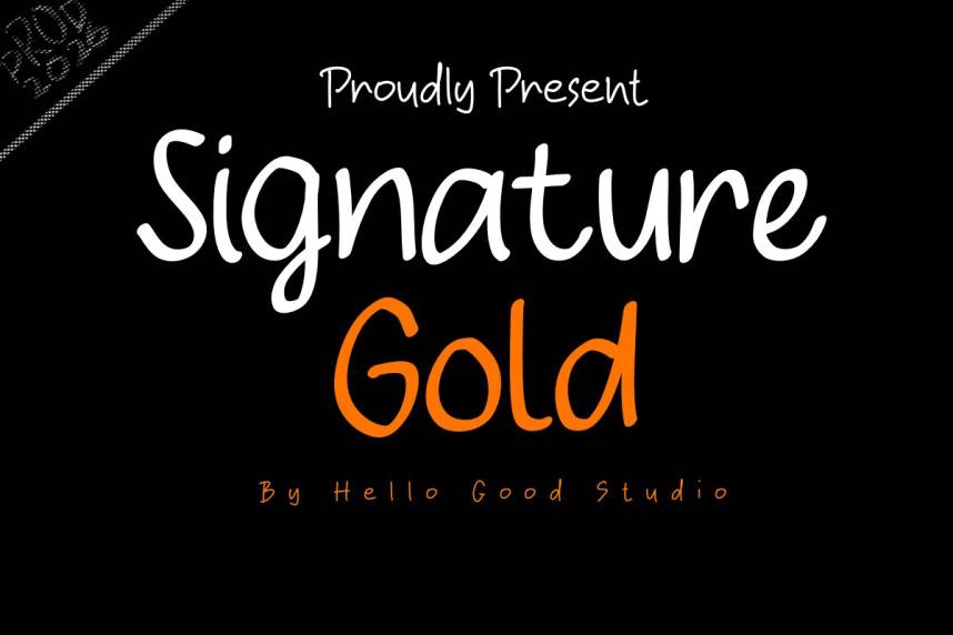 index Signature Gold 英文手写 英文字体免费下载