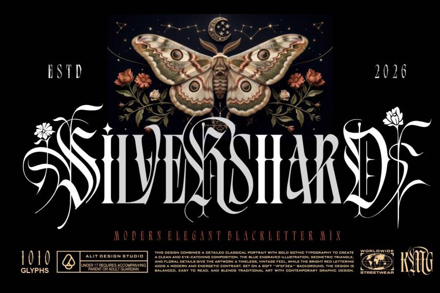 index Silver Shard 哥特式 英文字体免费下载