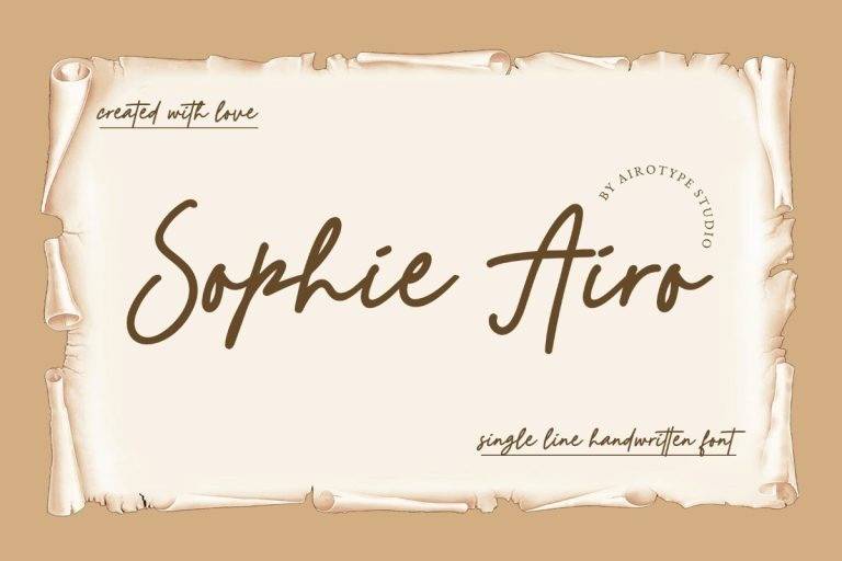 index Sophie Airo 英文手写 英文字体免费下载