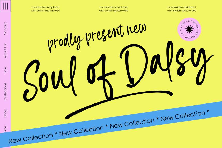 index Soul Dalsy – Handwritten Script 英文手写 英文字体免费下载