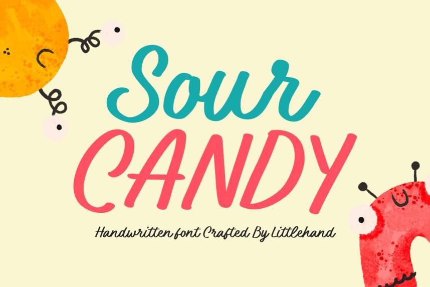 index Sour Candy Handwriting 英文手写 英文字体免费下载
