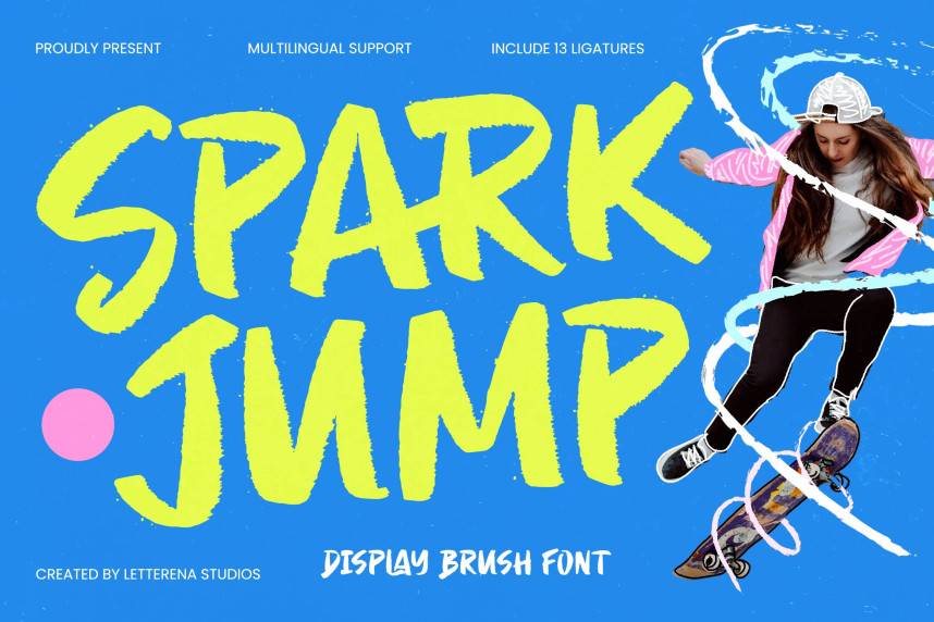 index Spark Jump – Display Brush 花体英文 英文字体免费下载