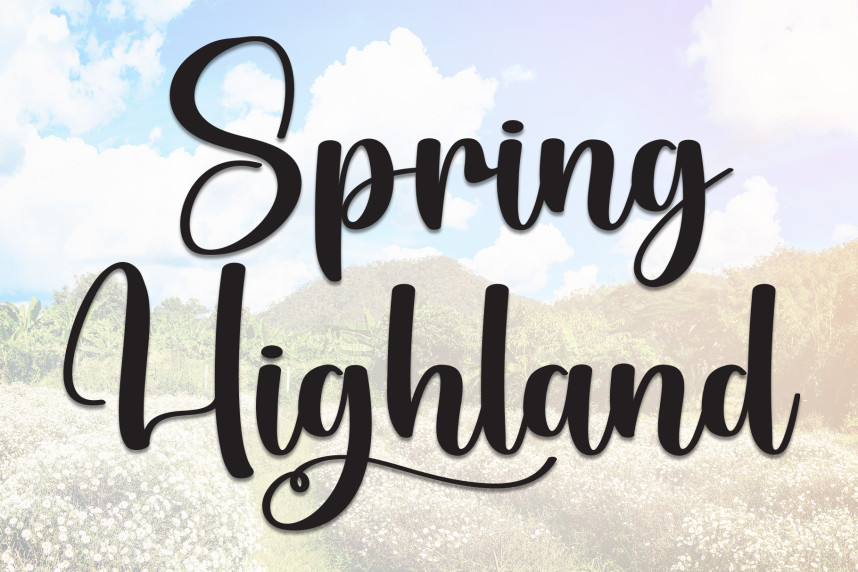index Spring Highland Script 英文手写 英文字体免费下载