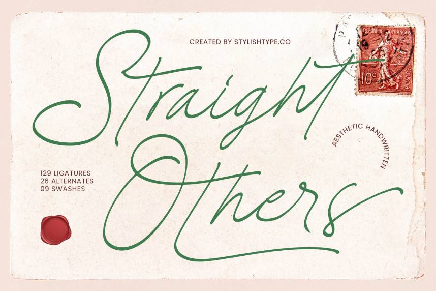 Straight Others – Aesthetic Handwritten 花体英文 英文字体免费下载