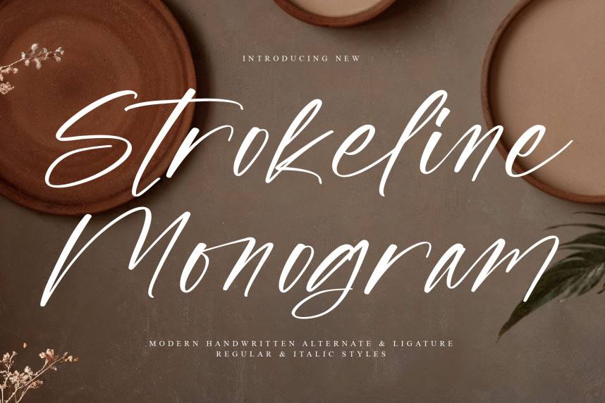 index Strokeline Monogram Script 英文手写 英文字体免费下载