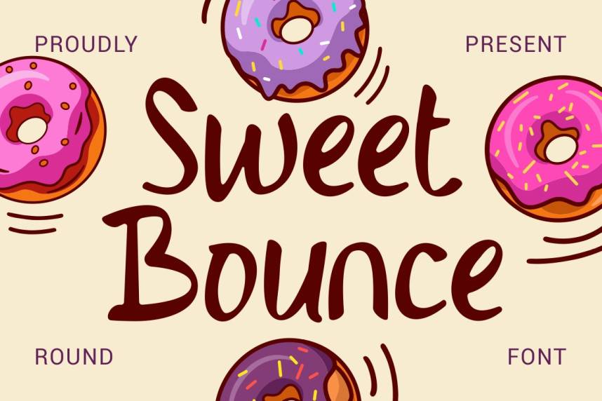 index Sweet Bounce Round 英文手写 英文字体免费下载