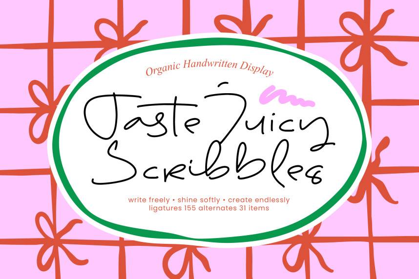 index Taste Juicy Scribbles – Organic Handwritten Display 花体英文 英文字体免费下载