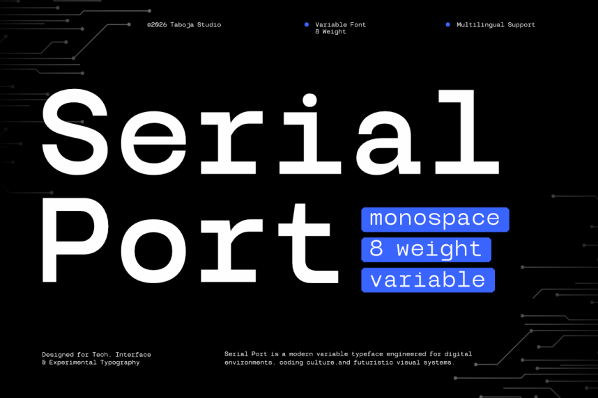 index TBJ Serial Port 现代无衬线 英文字体免费下载