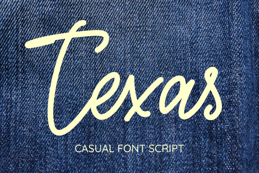 index Texas – A Casual Script 英文手写 英文字体免费下载